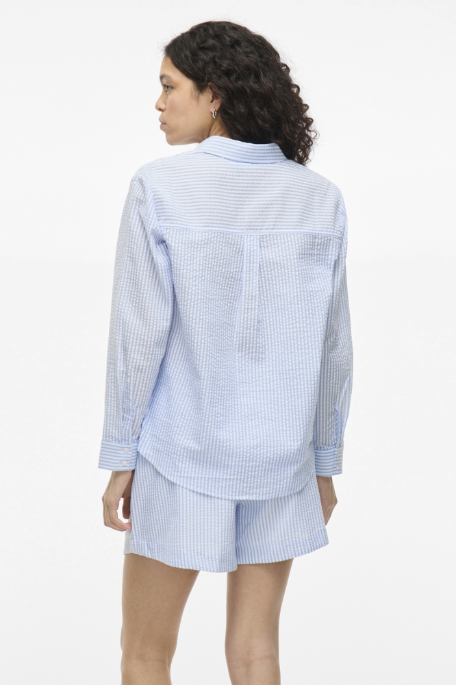 VICORALINA STRIPE L/S SHIRT/LN 14107218 SNOW WHITE/KENTUCKY
